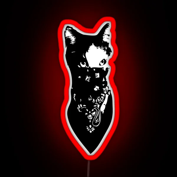 Cat Bandana RGB Neon Sign