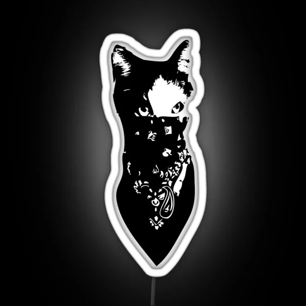 Cat Bandana RGB Neon Sign