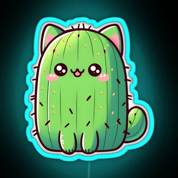 Cat Cactus RGB Neon Sign