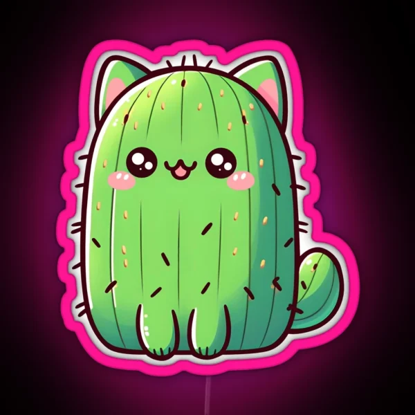 Cat Cactus RGB Neon Sign