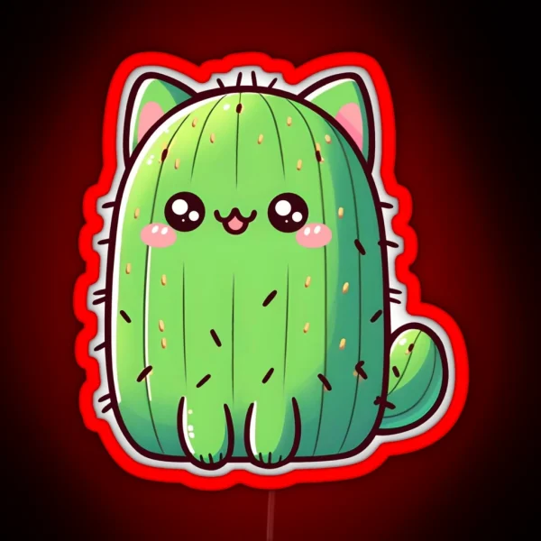 Cat Cactus RGB Neon Sign