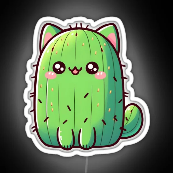 Cat Cactus RGB Neon Sign