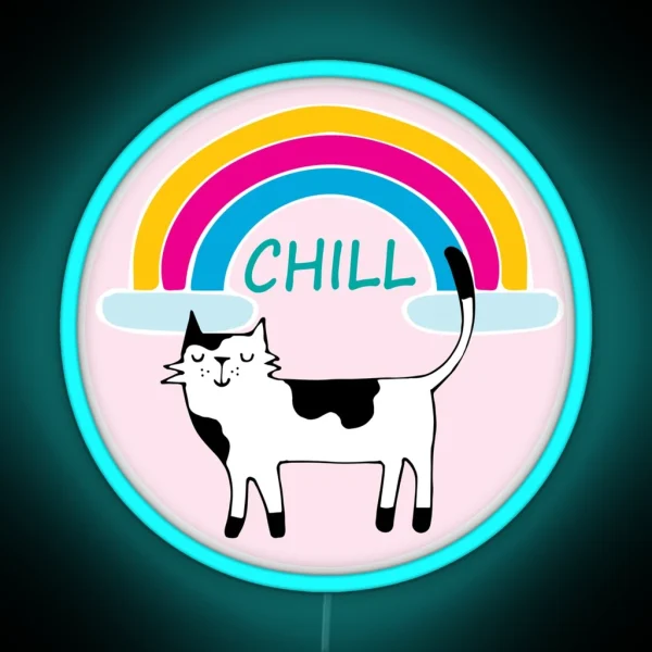 Cat Chill RGB Neon Sign