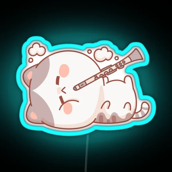 Cat Clarinet RGB Neon Sign