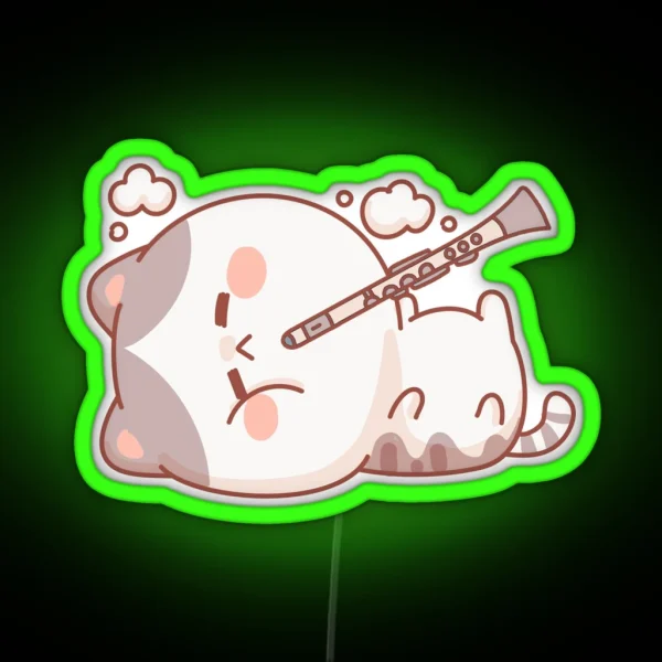 Cat Clarinet RGB Neon Sign