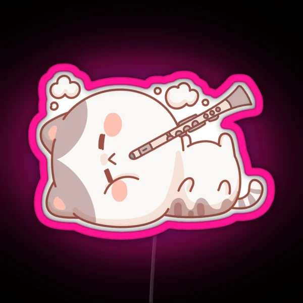 Cat Clarinet RGB Neon Sign