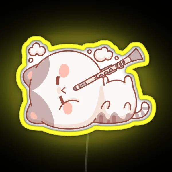 Cat Clarinet RGB Neon Sign