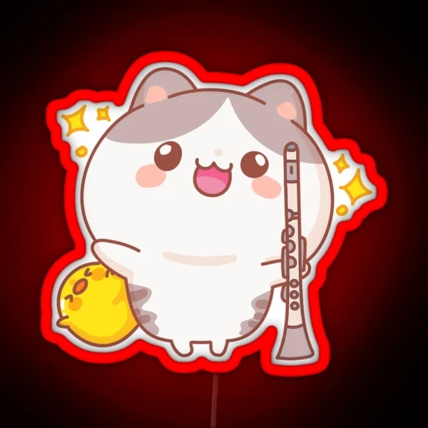 Cat Clarinet RGB Neon Sign