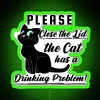 Cat Drinking Problem Black RGB Neon Sign - Image 3
