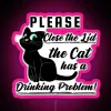Cat Drinking Problem Black RGB Neon Sign - Image 6