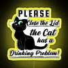 Cat Drinking Problem Black RGB Neon Sign - Image 5