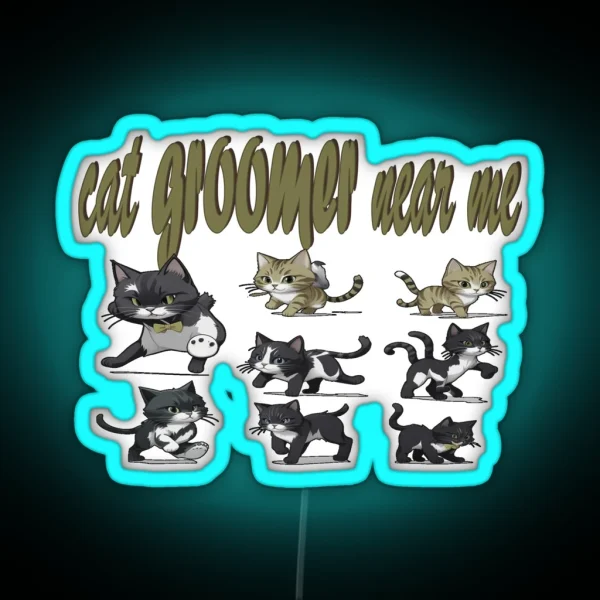 Cat Groomer Near Me RGB Neon Sign