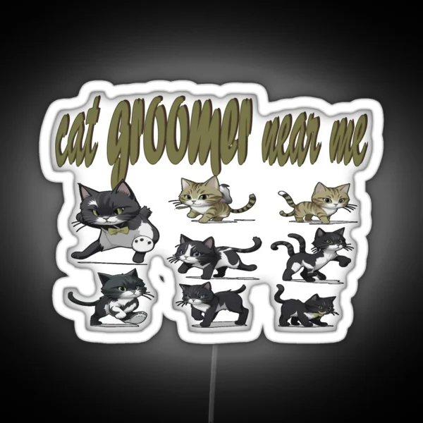Cat Groomer Near Me RGB Neon Sign