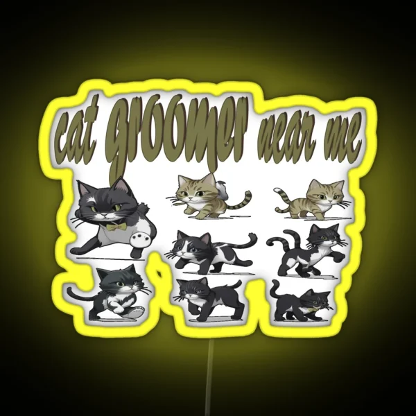 Cat Groomer Near Me RGB Neon Sign