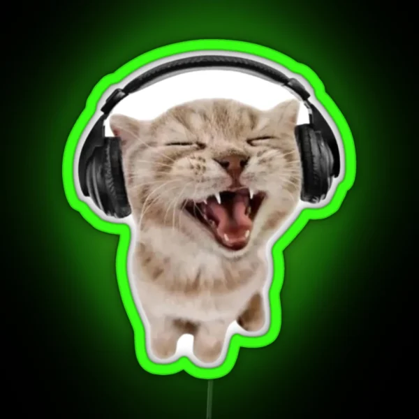 Cat Headphone RGB Neon Sign