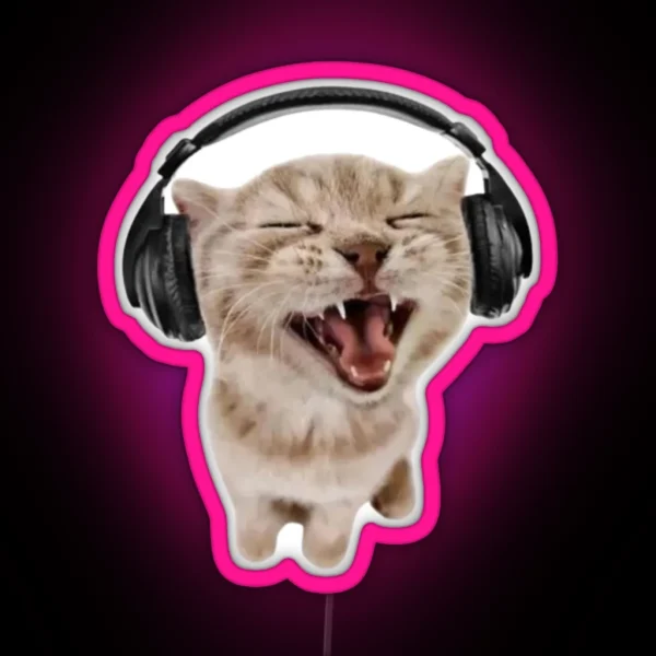 Cat Headphone RGB Neon Sign
