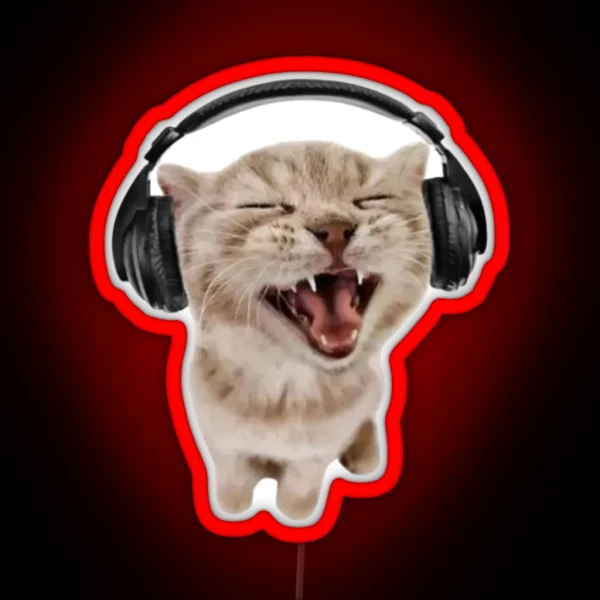 Cat Headphone RGB Neon Sign