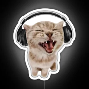 Cat Headphone RGB Neon Sign