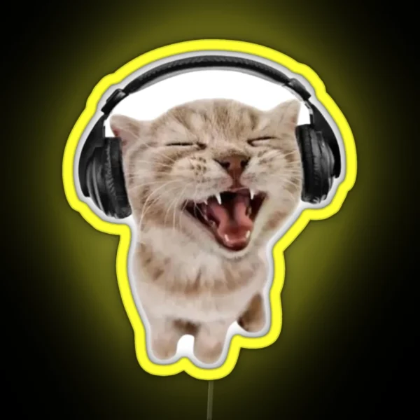 Cat Headphone RGB Neon Sign