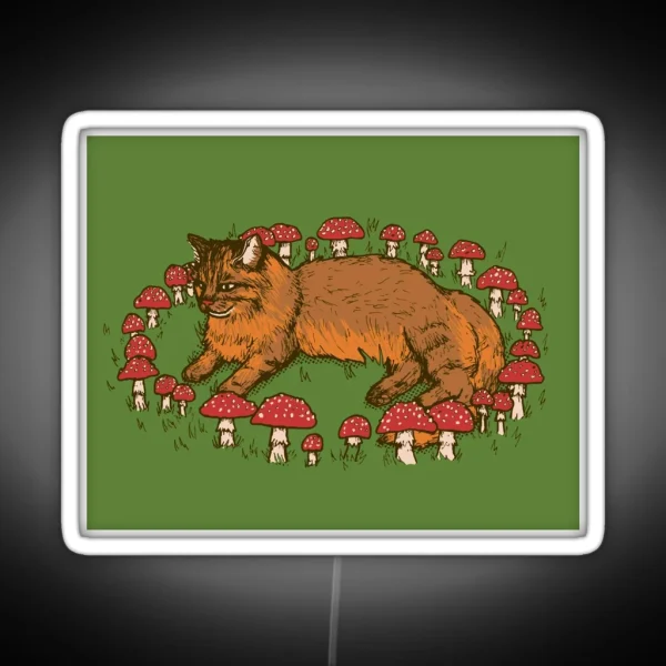 Cat In A Mushroom Ring RGB Neon Sign