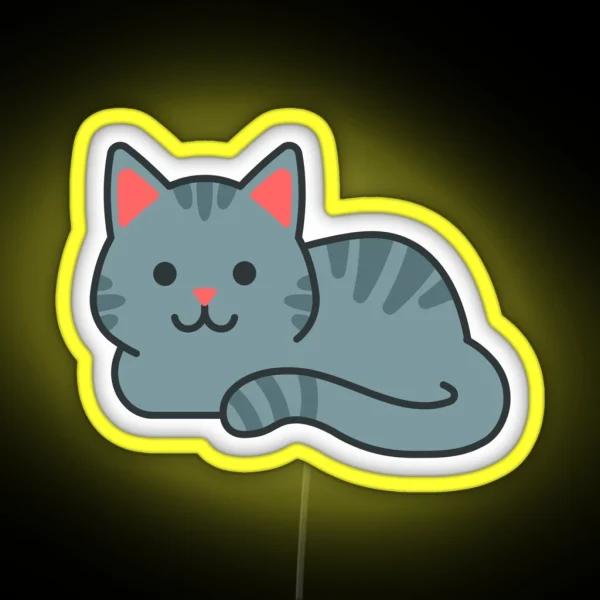 Cat Led Led Cat Illustration Accessories RGB Neon Sign