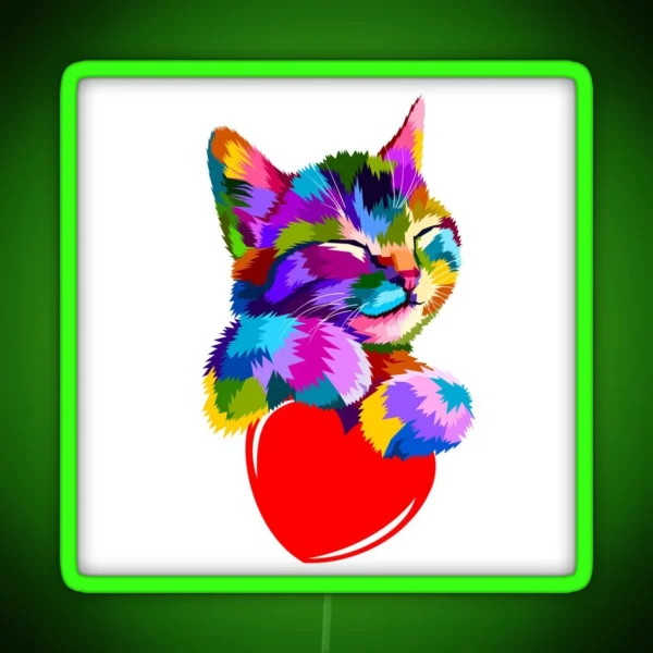 Cat Love RGB Neon Sign