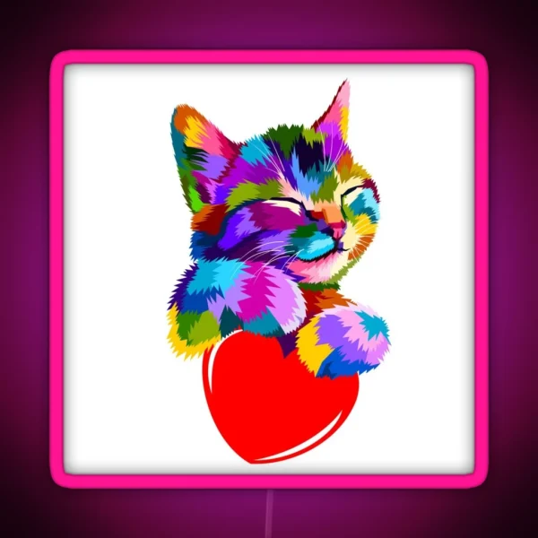 Cat Love RGB Neon Sign
