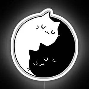 Cat Lover Yin Yang RGB Neon Sign