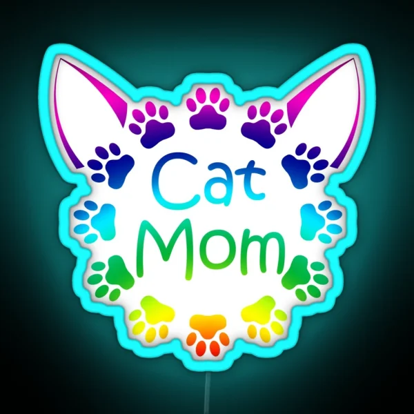 Cat Mom RGB Neon Sign