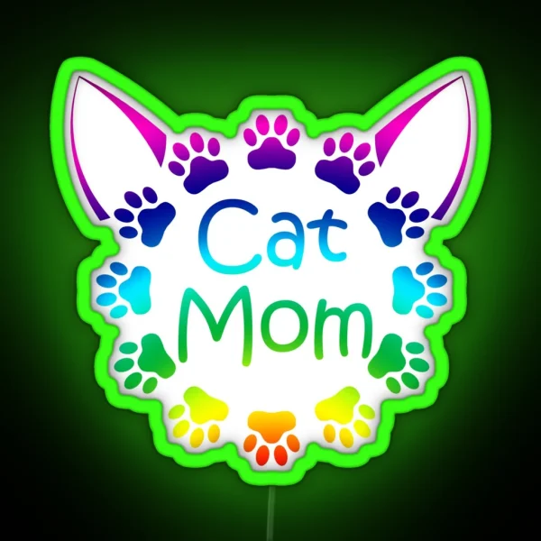 Cat Mom RGB Neon Sign