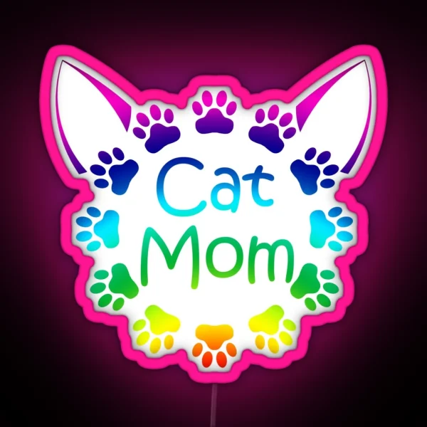 Cat Mom RGB Neon Sign