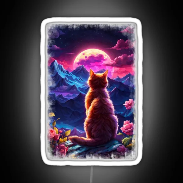Cat Moon RGB Neon Sign
