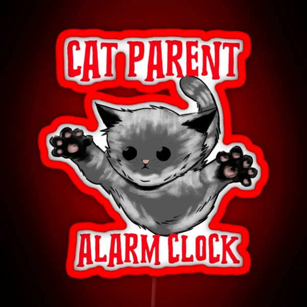 Cat Parent Alarm Clock RGB Neon Sign