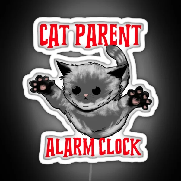 Cat Parent Alarm Clock RGB Neon Sign