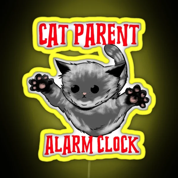 Cat Parent Alarm Clock RGB Neon Sign
