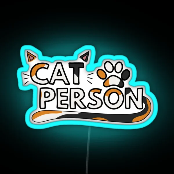 Cat Person Calico RGB Neon Sign