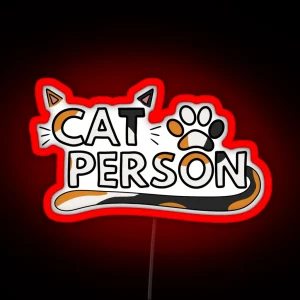 Cat Person Calico RGB Neon Sign