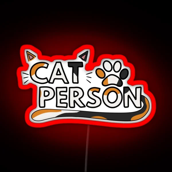 Cat Person Calico RGB Neon Sign
