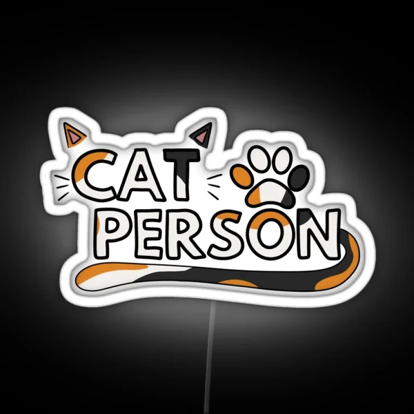 Cat Person Calico RGB Neon Sign