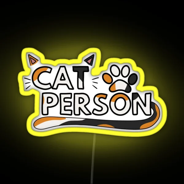 Cat Person Calico RGB Neon Sign