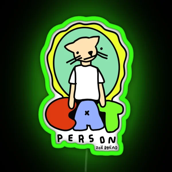 Cat Person RGB Neon Sign