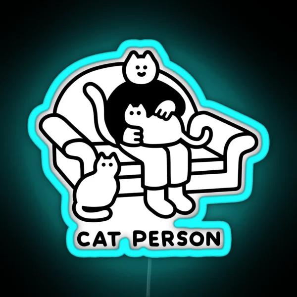 Cat Person RGB Neon Sign