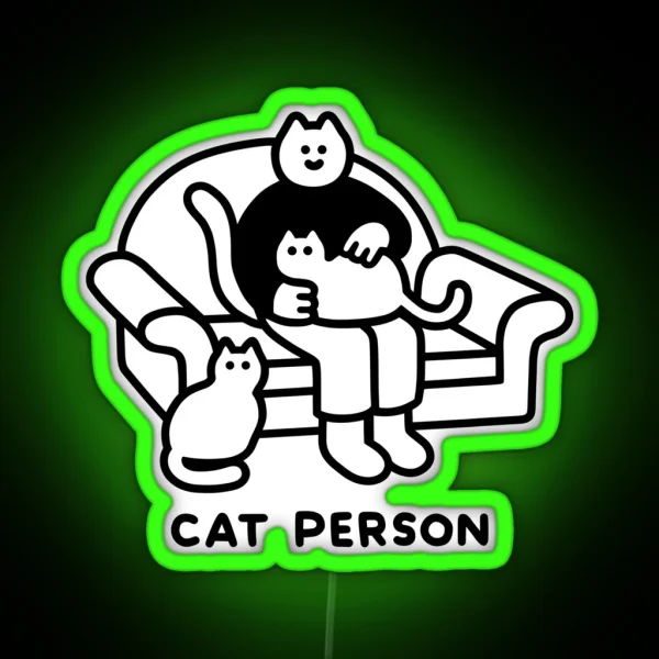 Cat Person RGB Neon Sign