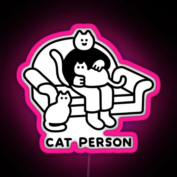 Cat Person RGB Neon Sign
