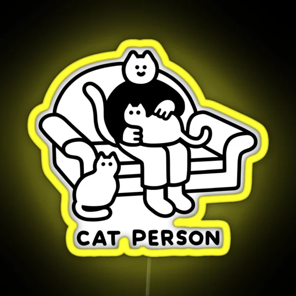 Cat Person RGB Neon Sign