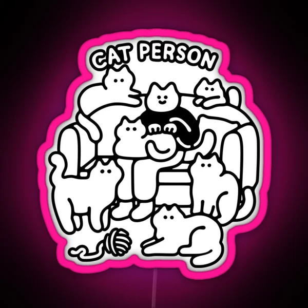 CAT PERSON RGB Neon Sign