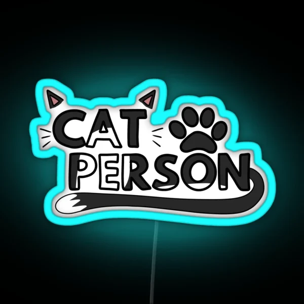 Cat Person Tuxedo RGB Neon Sign