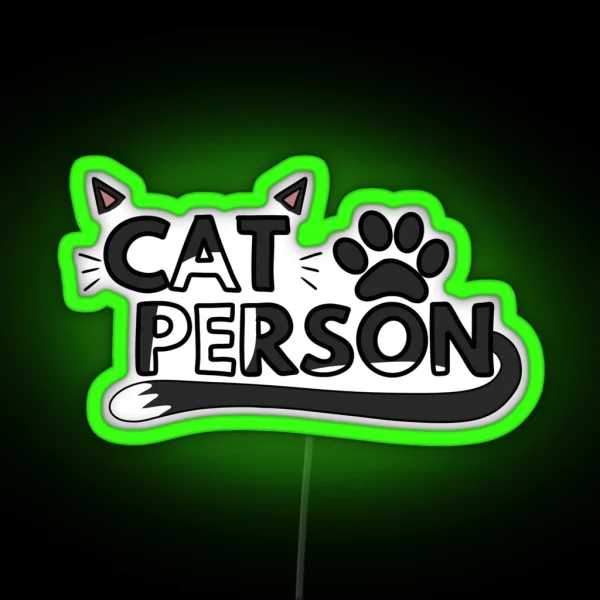 Cat Person Tuxedo RGB Neon Sign