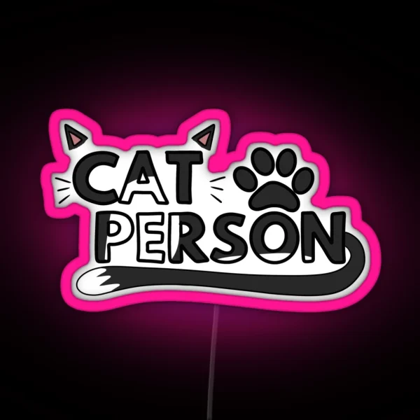 Cat Person Tuxedo RGB Neon Sign