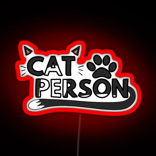 Cat Person Tuxedo RGB Neon Sign